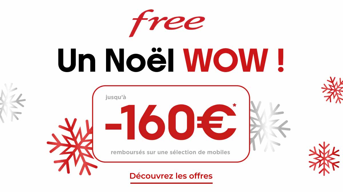 Le Noël WOW de Free Mobile : des remises sur smartphones et une série limitée 110 Go à prix bas !