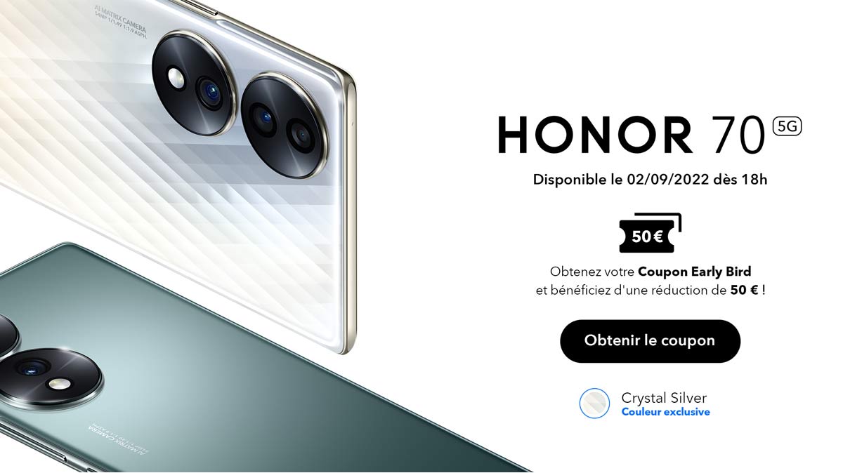 Le nouveau Honor 70 vient de sortir et vous pouvez déjà profiter d'une promo !