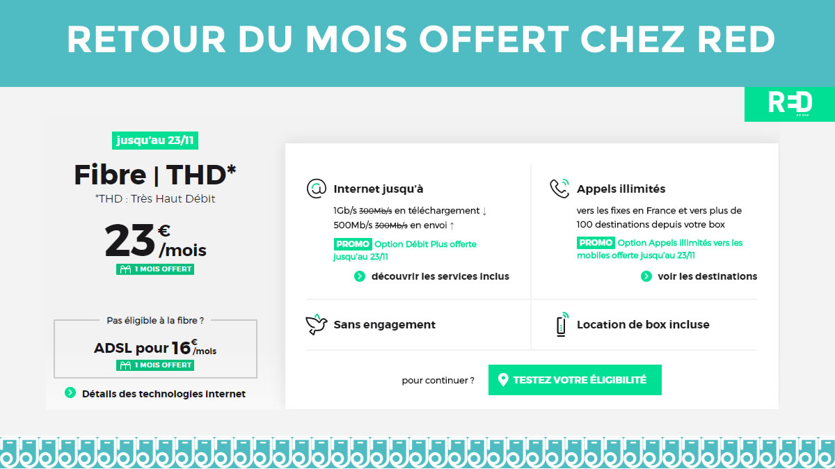 Le retour de la Box offerte 1 mois chez RED !