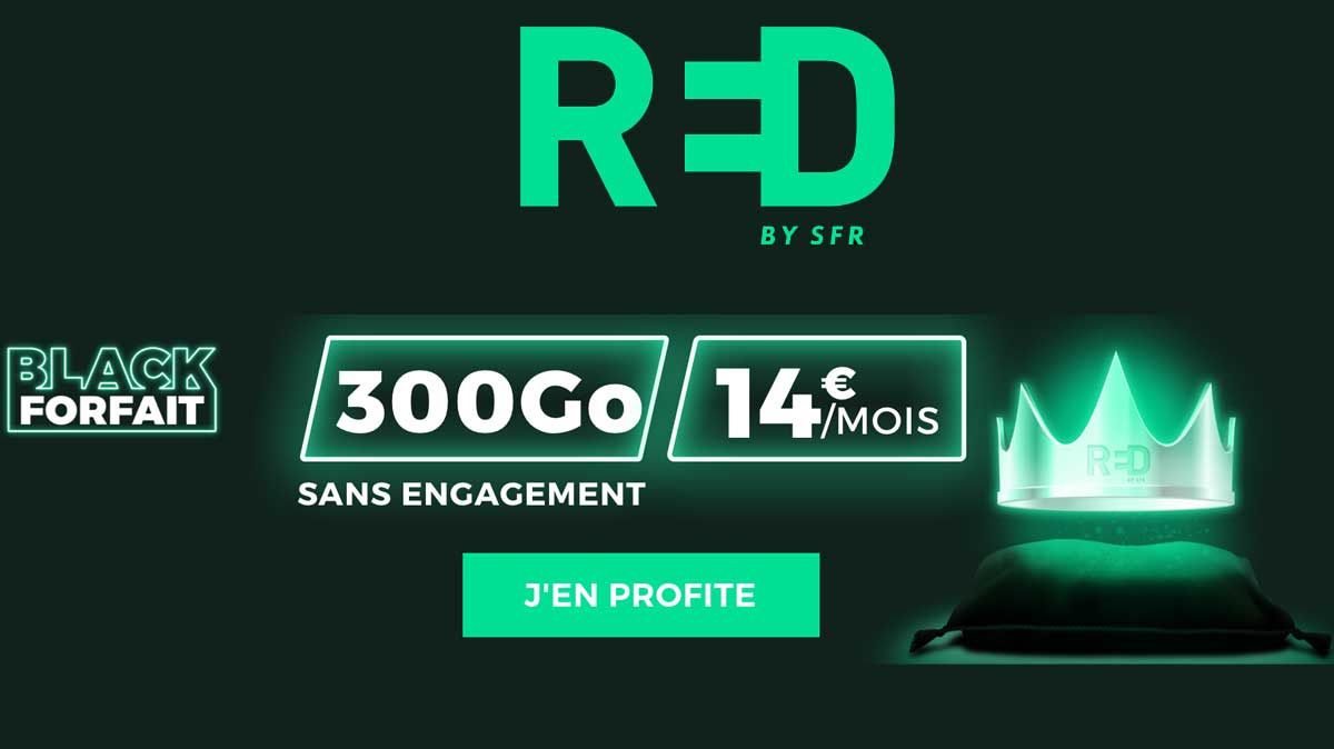 Le vrai BLACK Friday démarre chez RED by SFR : 3 forfaits, 100, 200 et 300 Go dès 10€ sont lancés !