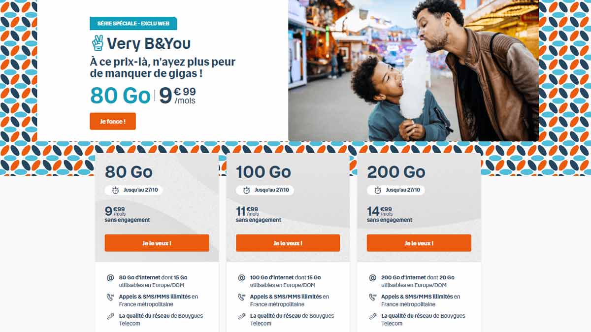 Les 3 nouveaux et généreux forfaits Very B&You viennent d'arriver par surprise