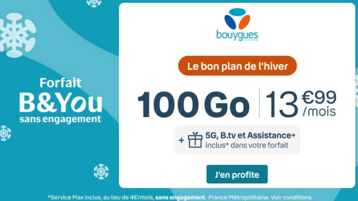 3 bonnes raisons de craquer pour le nouveau forfait B&You 100Go Max de Bouygues Telecom