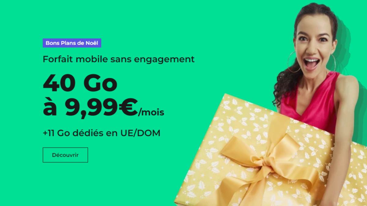 Les bons plans de Noël RED by SFR sont toujours là : quatre forfait illimités de 5 à 200Go dès 4.99€ par mois