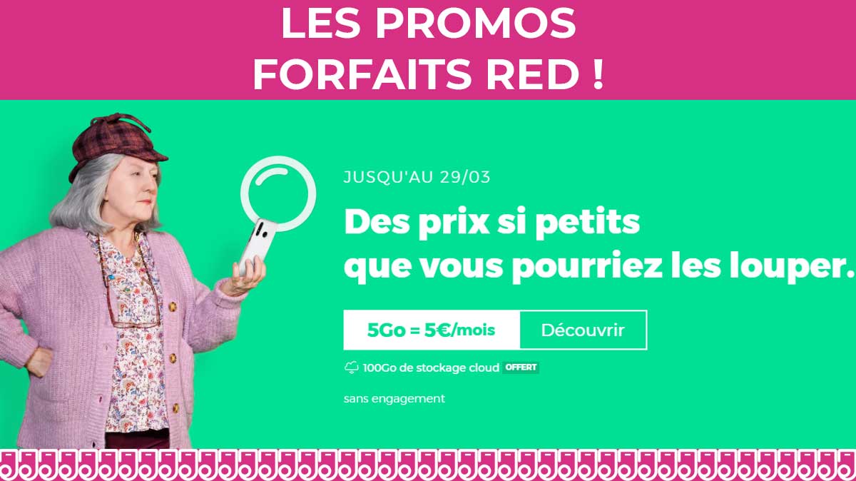 Les forfaits illimités RED en promo dès 5€ par mois prolongés jusqu'au 29 mars