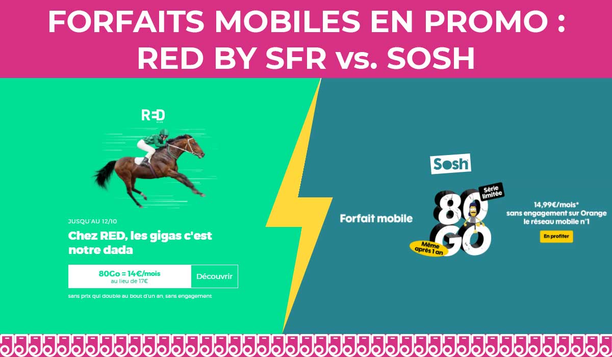 Quelle promo choisir entre le forfait mobile RED by SFR et le forfait mobile Sosh !