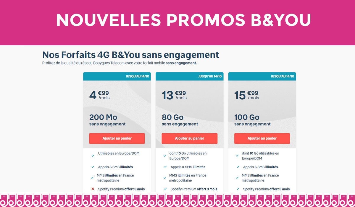 Les nouveaux forfaits B&You sont disponibles à prix fous !