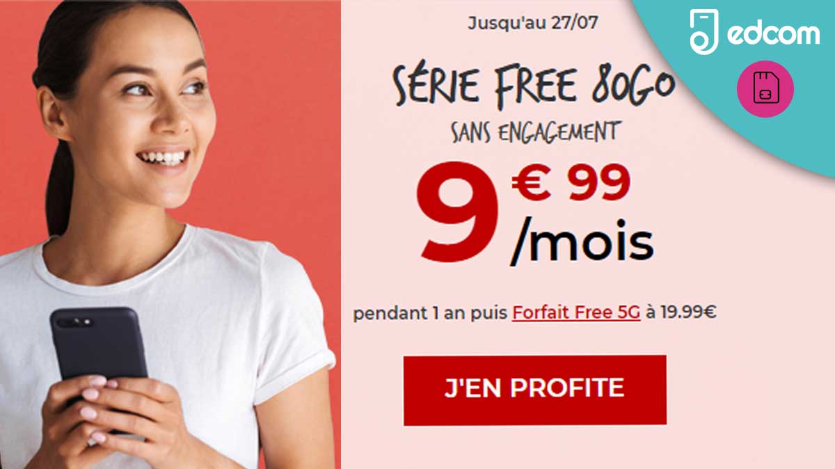 Dernières heures pour saisir le forfait mobile 80Go à moins de 10€ chez Free Mobile