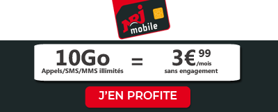 Forfait 10 Go à 3,99 euros de NRJ Mobile