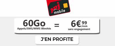 Forfait 60 Go à 6,99 euros de NR Mobile