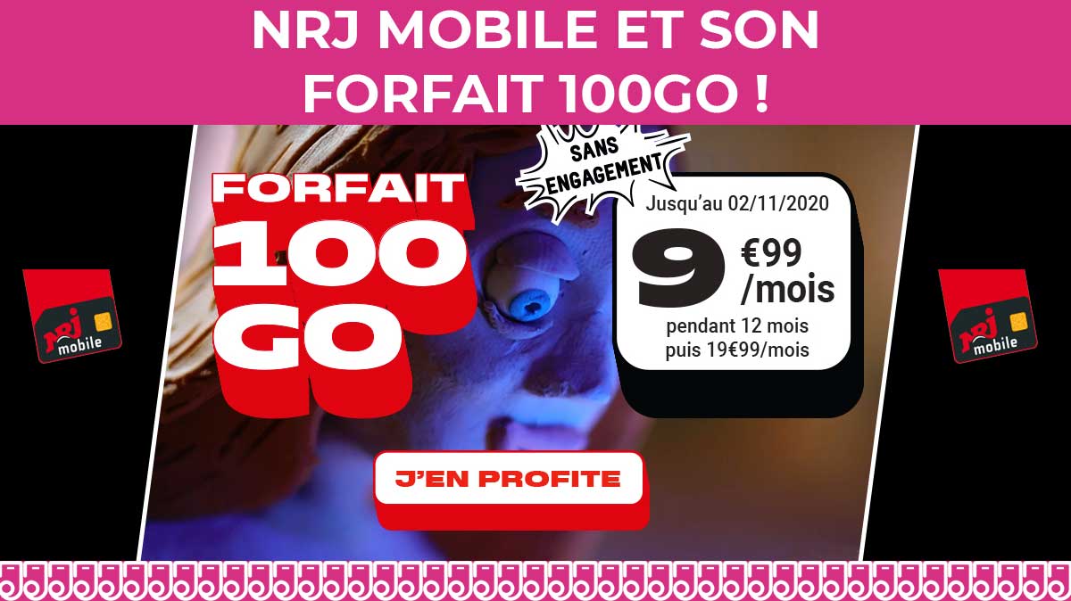 NRJ Mobile et son forfait mobile pas cher avec 100Go de 4G !