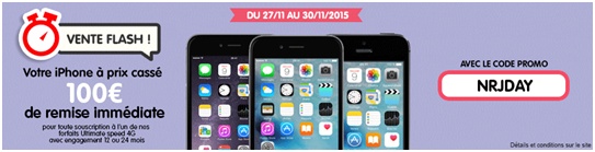 NRJ DAY : 100€ de remise immédiate sur votre iPhone chez NRJ Mobile !