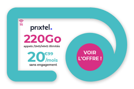 offre mobile Le Géant de Prixtel avec 160 Go dès 14,99 ?/mois