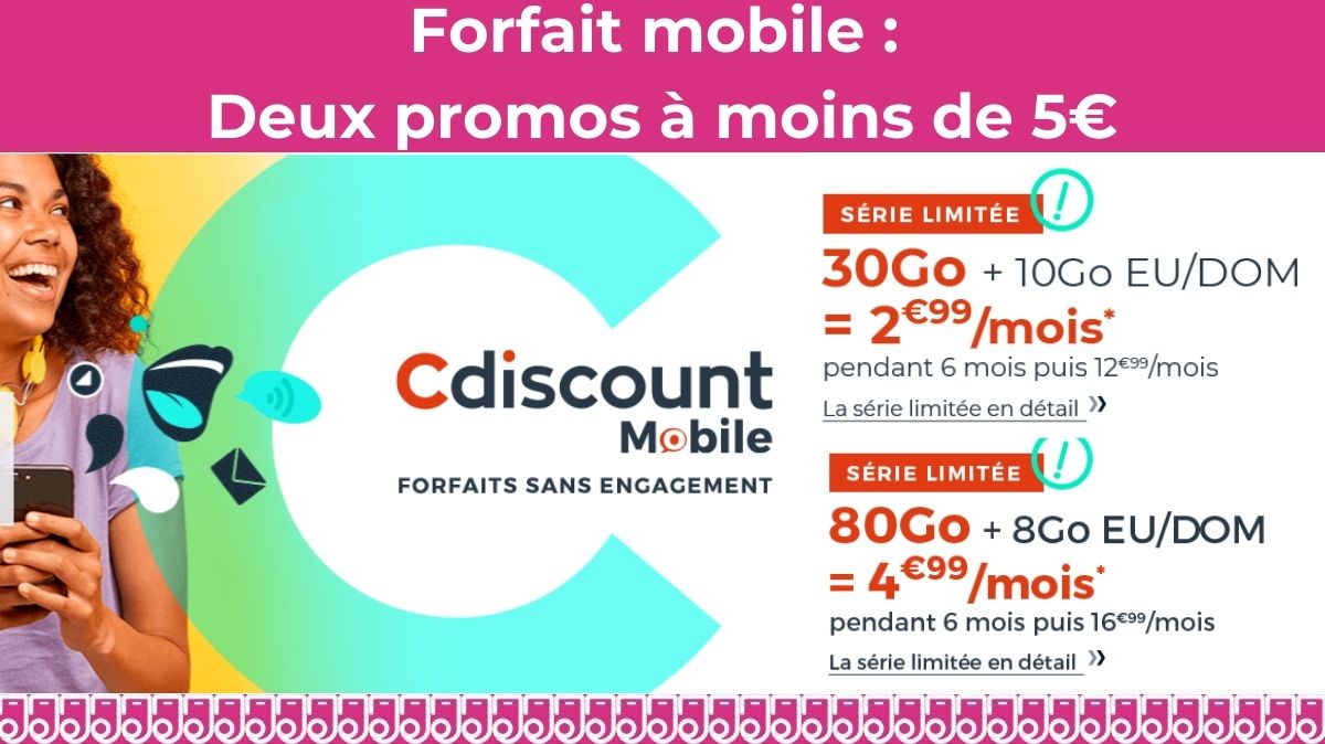 Noël : deux forfaits mobiles à prix cassés chez Cdiscount Mobile