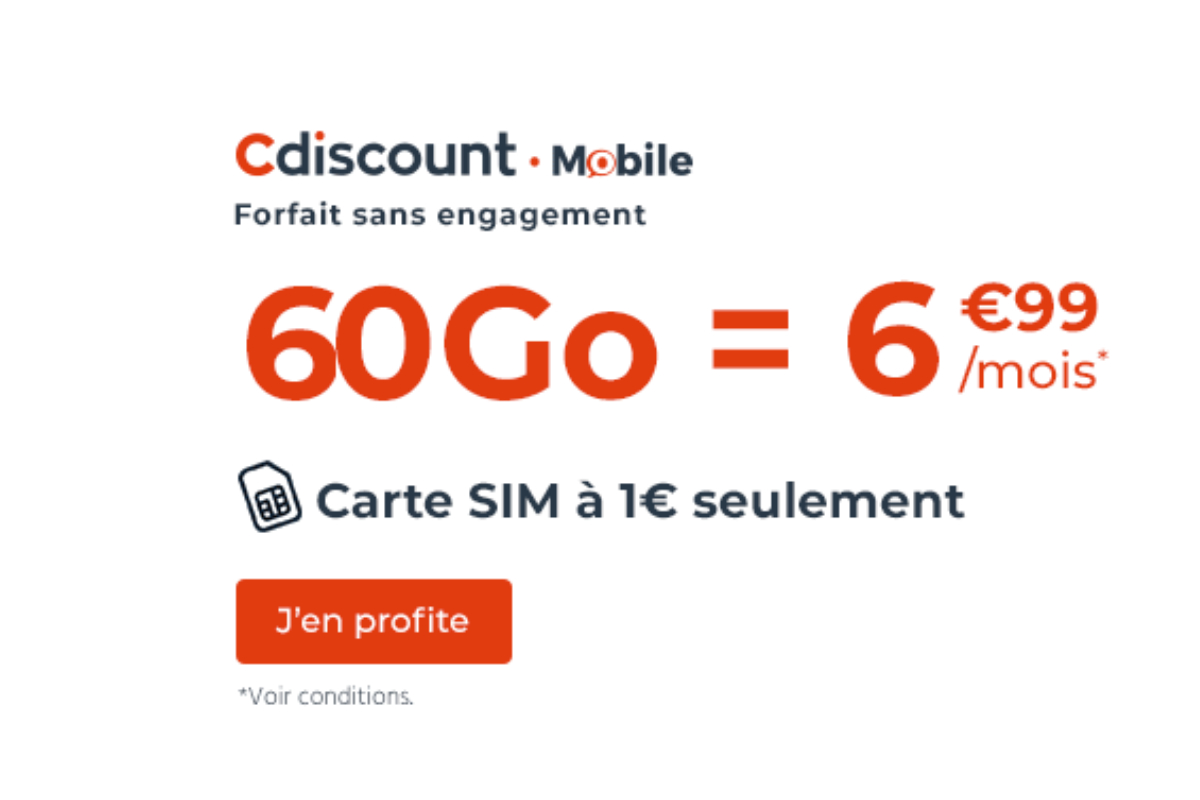 promos forfait Cdiscount Mobile