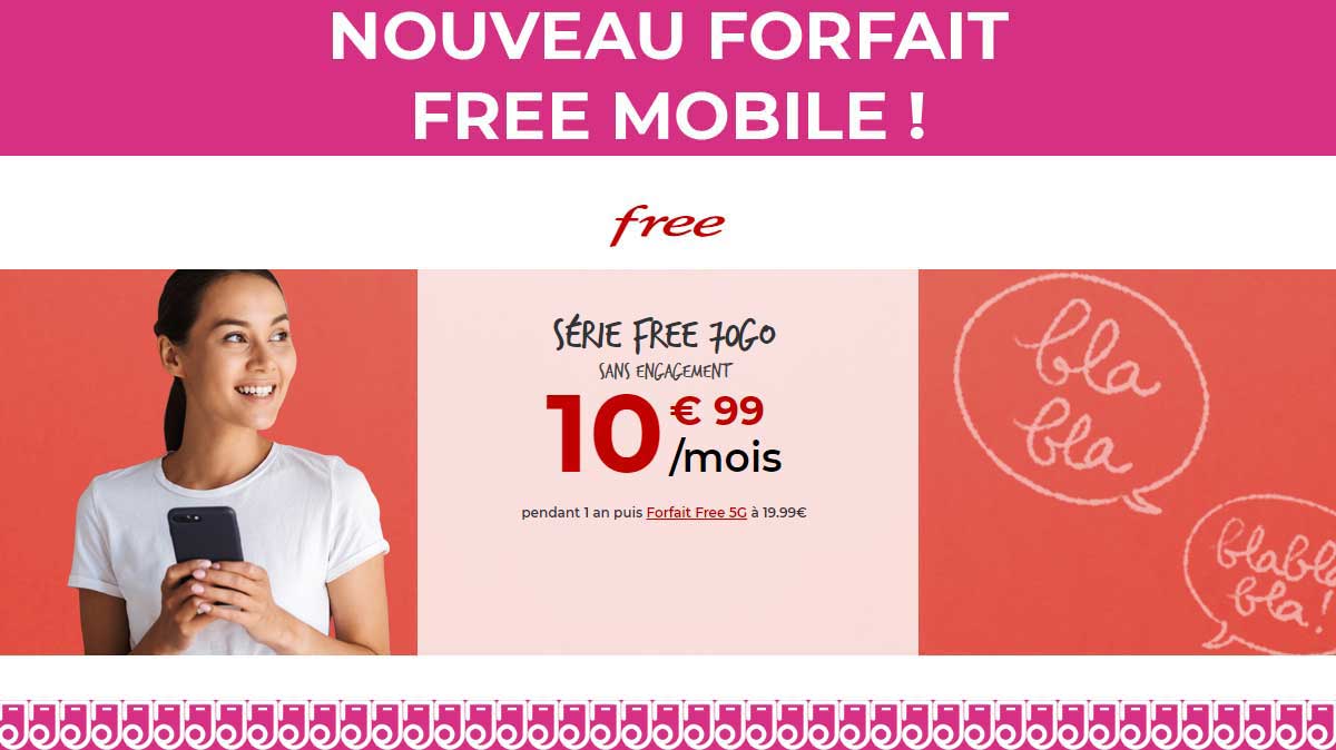 Nouveau forfait mobile en promo chez Free à seulement 10,99€ jusqu'au 18 mai 2021 !