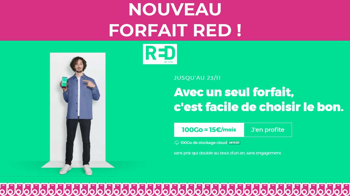 Nouveau forfait mobile en promotion chez RED avec 100Go de 4G !