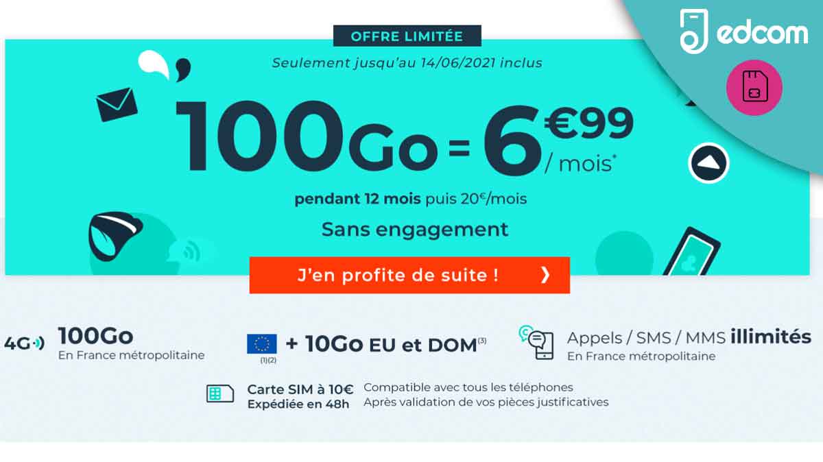 Nouvelle baisse de prix sur le forfait mobile 100Go de Cdiscount Mobile