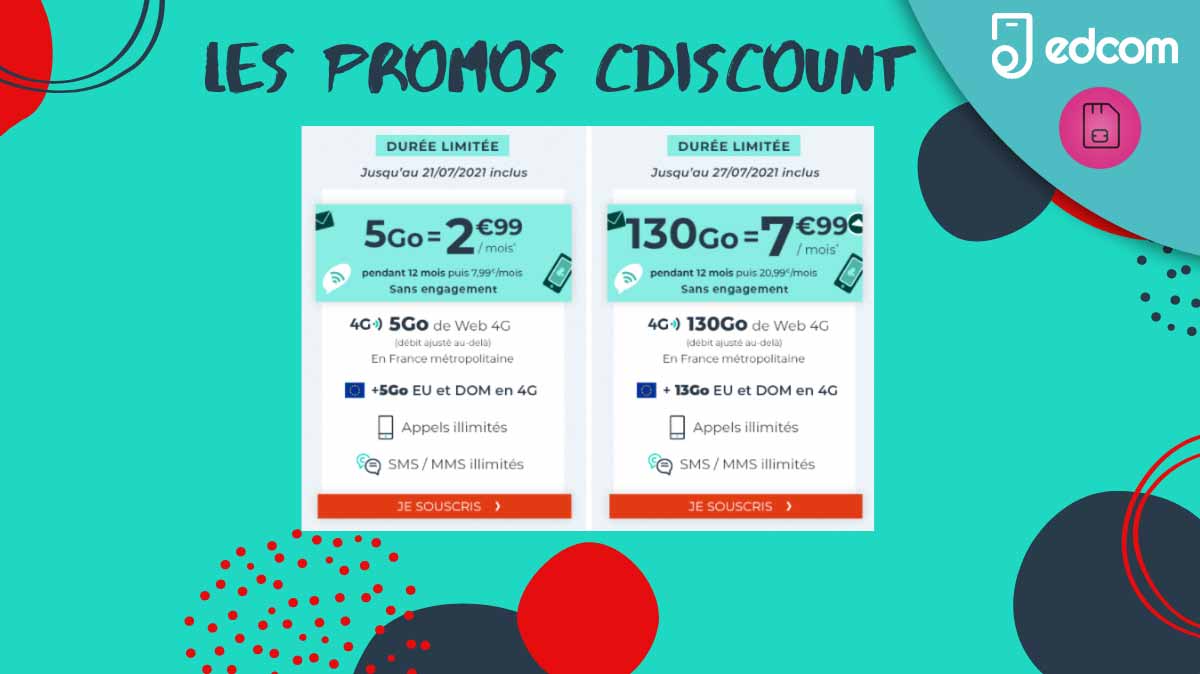 Nouvelle promo 130Go et dernier jour pour la promo 5Go à 2,99€ chez Cdiscount