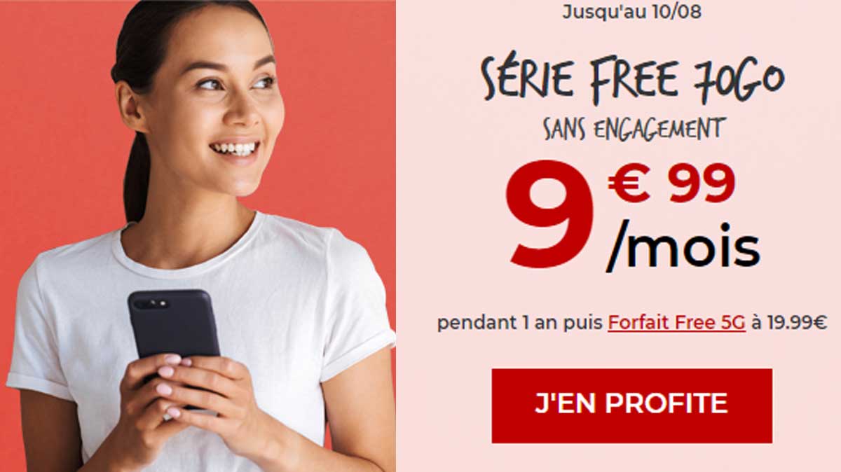 Nouvelle promo Free Mobile : le forfait 70Go à 9.99 euros par mois pendant 12 mois