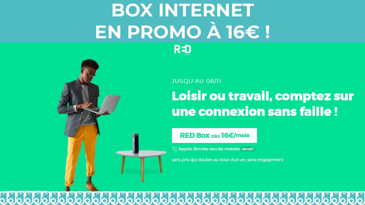 Nouvelle promo sur la box internet sans engagement de RED by SFR dès 16€ !