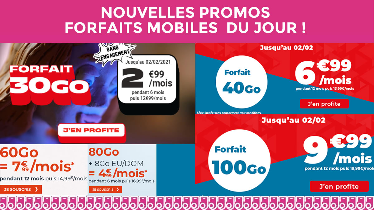 Nouvelles PROMOS NRJ, Auchan et Cdiscount dès 2,99€ !