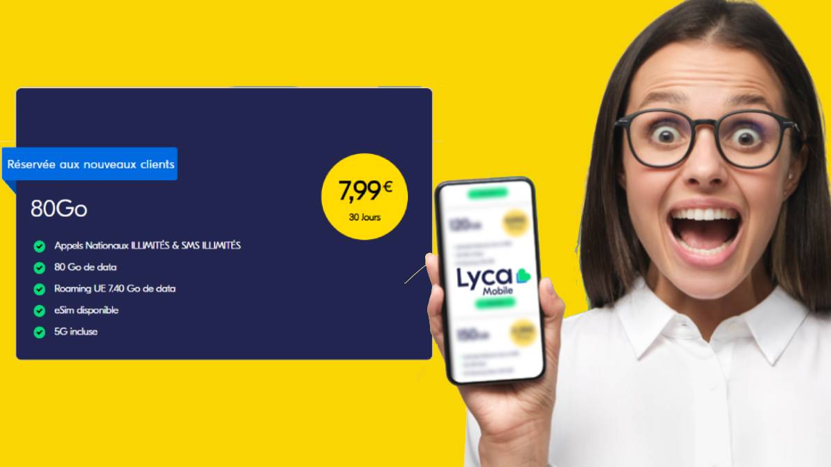 Offre coup de coeur du jour : un forfait mobile 5G avec 80Go à seulement 7.99€ sans engagement de durée