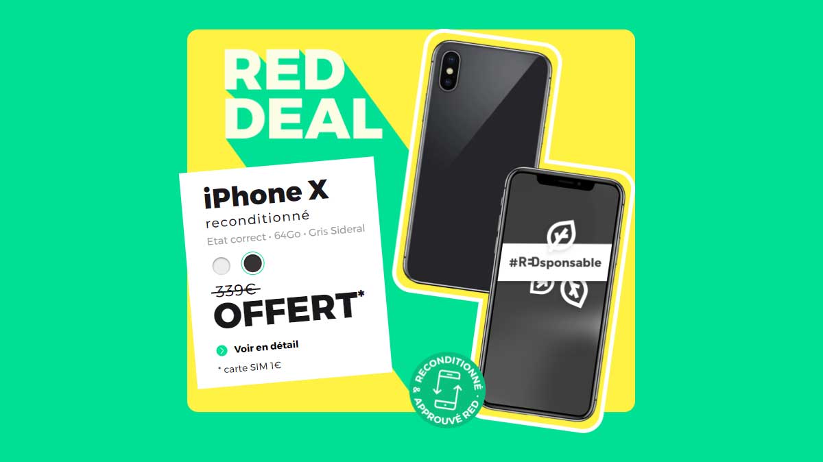 Offrez vous un iPhone X pour 0€ avec RED by SFR !