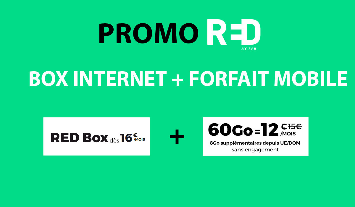 PACK promo Box + promo mobile dès 28€/mois chez RED by SFR