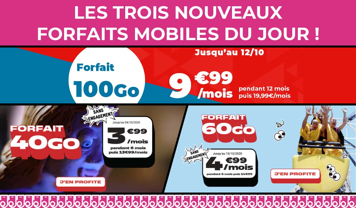 PROMO DU JOUR : découvrez trois nouvelles promos forfait mobiles dès 3,99€ !