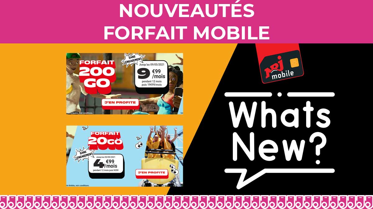 EXCLU WEB : NRJ Mobile lance deux nouveaux forfaits mobiles sans engagement à moins de 10 euros !