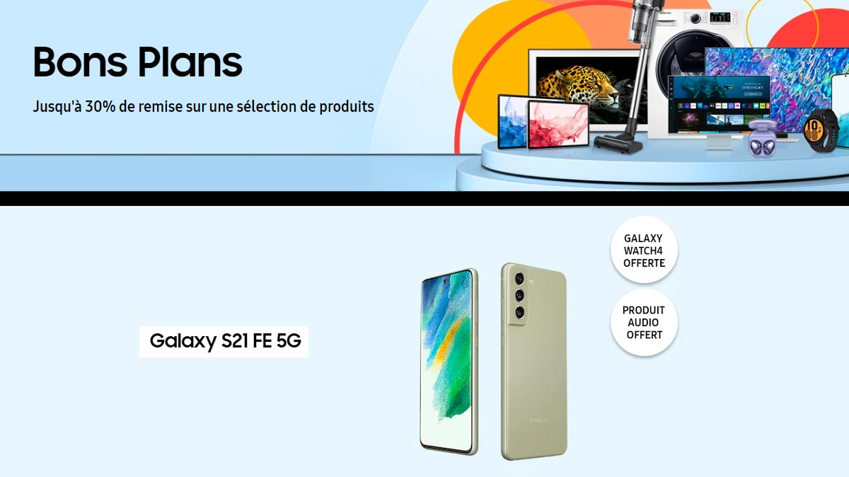 PROMO SAMSUNG : une Samsung Watch 4 et un produit audio offert pour l'achat d'un Galaxy S21 FE 5G