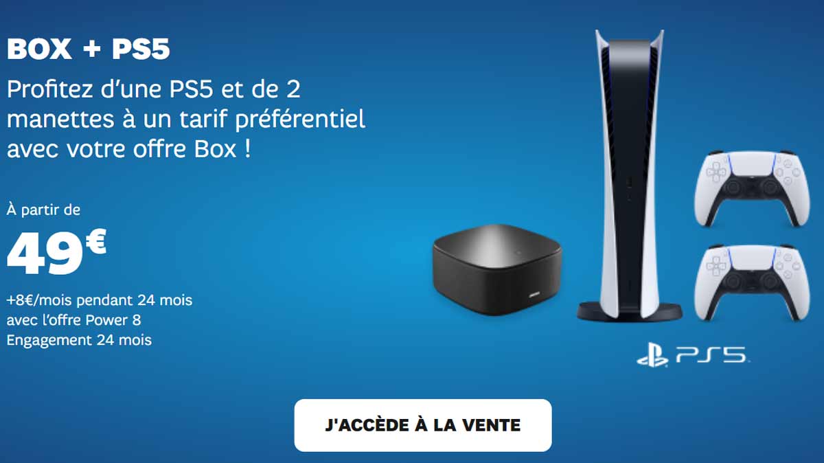 Prix cadeau sur la PS5 avec la box internet SFR !