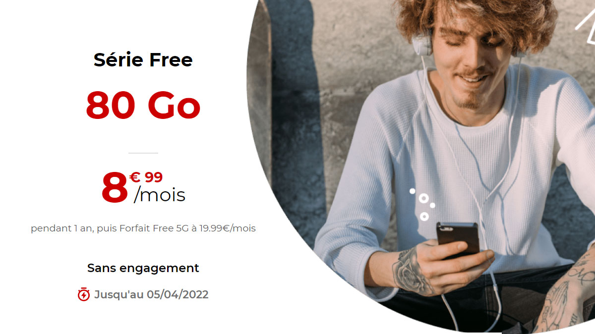 Prolongation : forfait FREE mobile 80Go à 8€99 encore disponible !