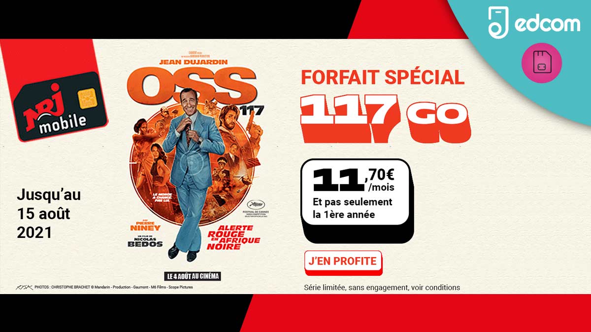 Promo NRJ Mobile : un forfait spécial 117 Go à 11,70 € par mois !