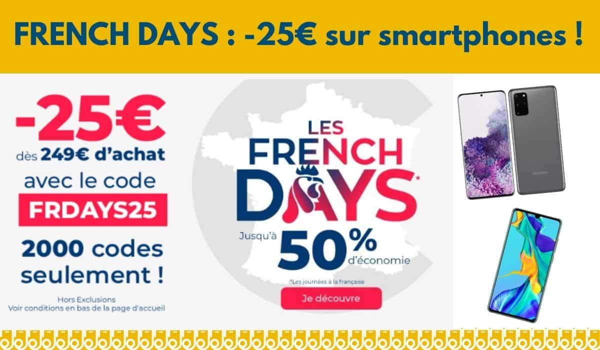 PROMOS FRENCH DAYS : -25€ sur les smartphones grâce à un code promo !