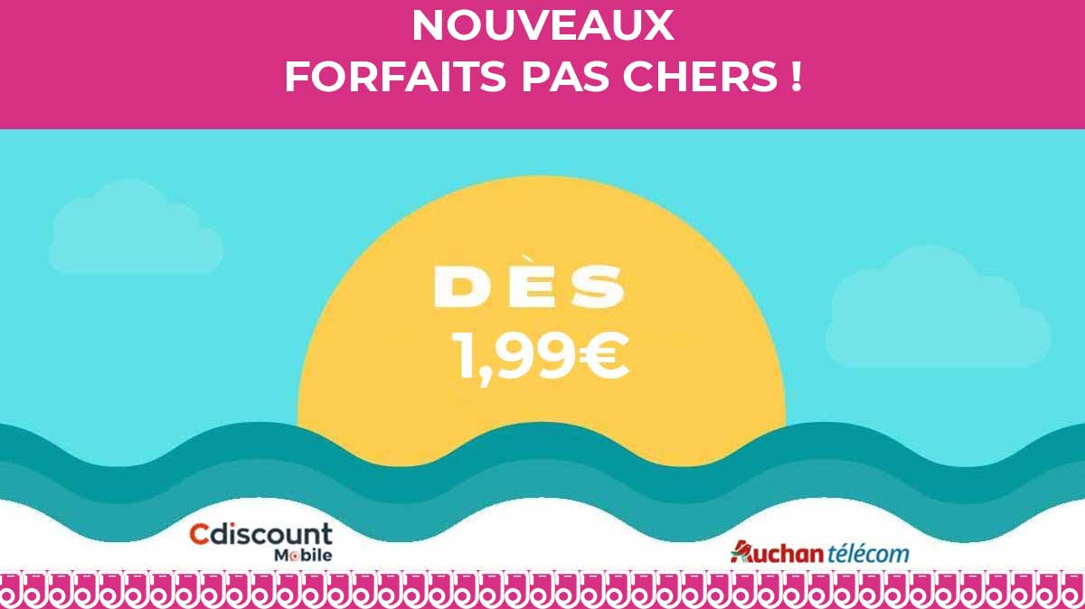 Quatre nouveaux forfaits mobile en promo dès 1.99€ chez Auchan et Cdiscount Mobile