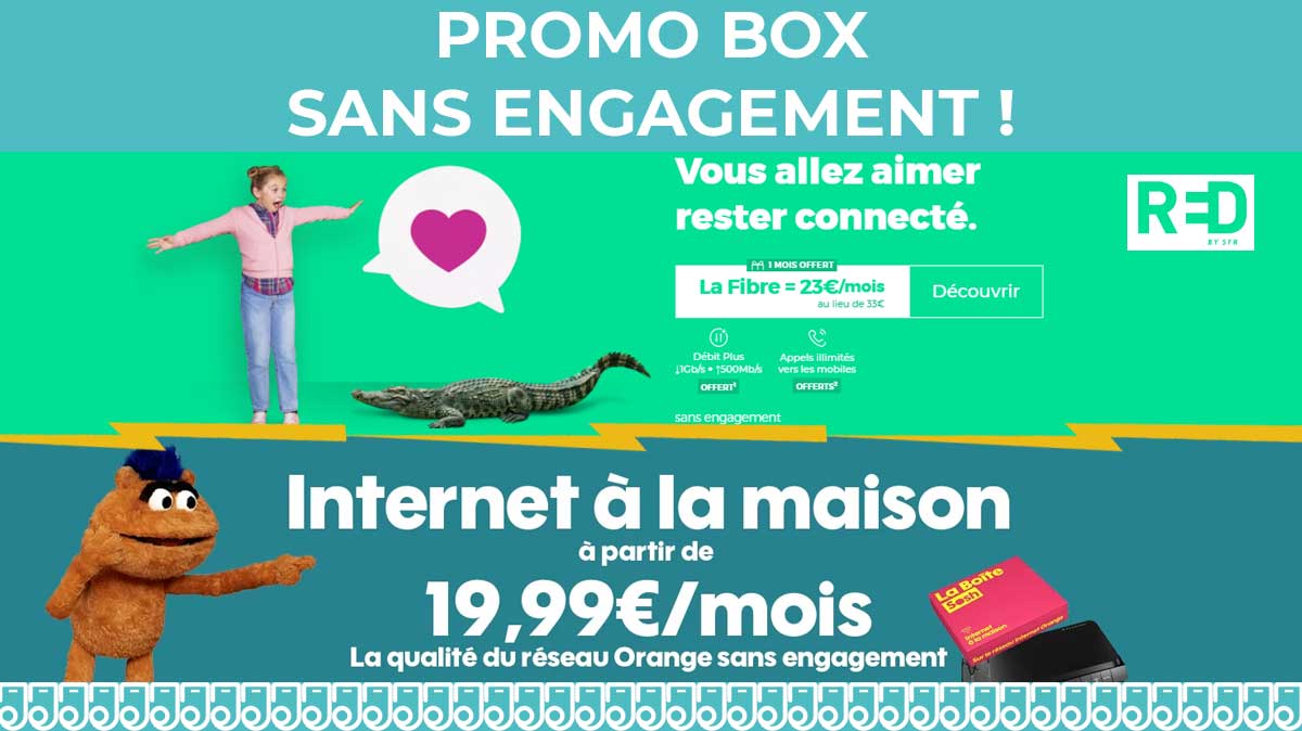 Quelle box internet sans engagement choisir entre l'offre de RED by SFR et l'offre de Sosh ?