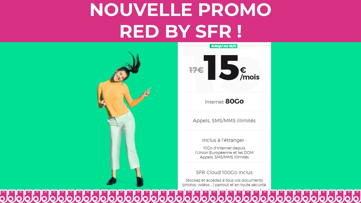 RED By SFR propose son forfait mobile en promotion jusqu'au 16 novembre !