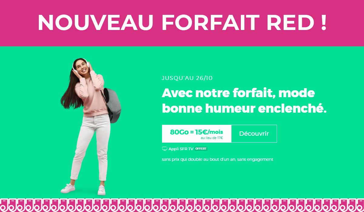 RED by SFR offre une nouvelle version de son forfait mobile en promo !