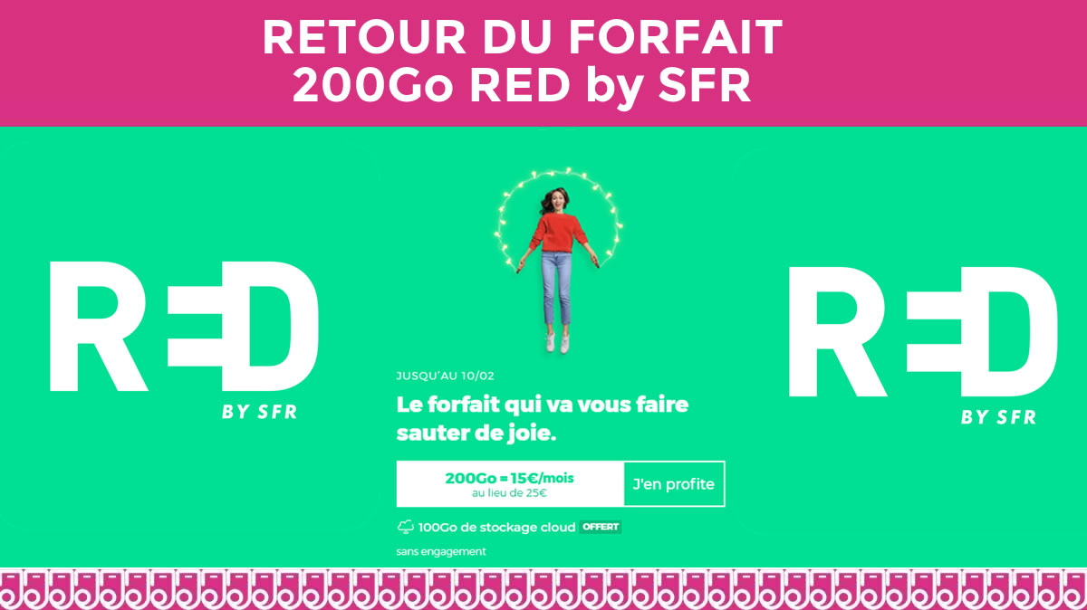 RED by SFR repart sur son forfait illimité 200Go à 15€ !