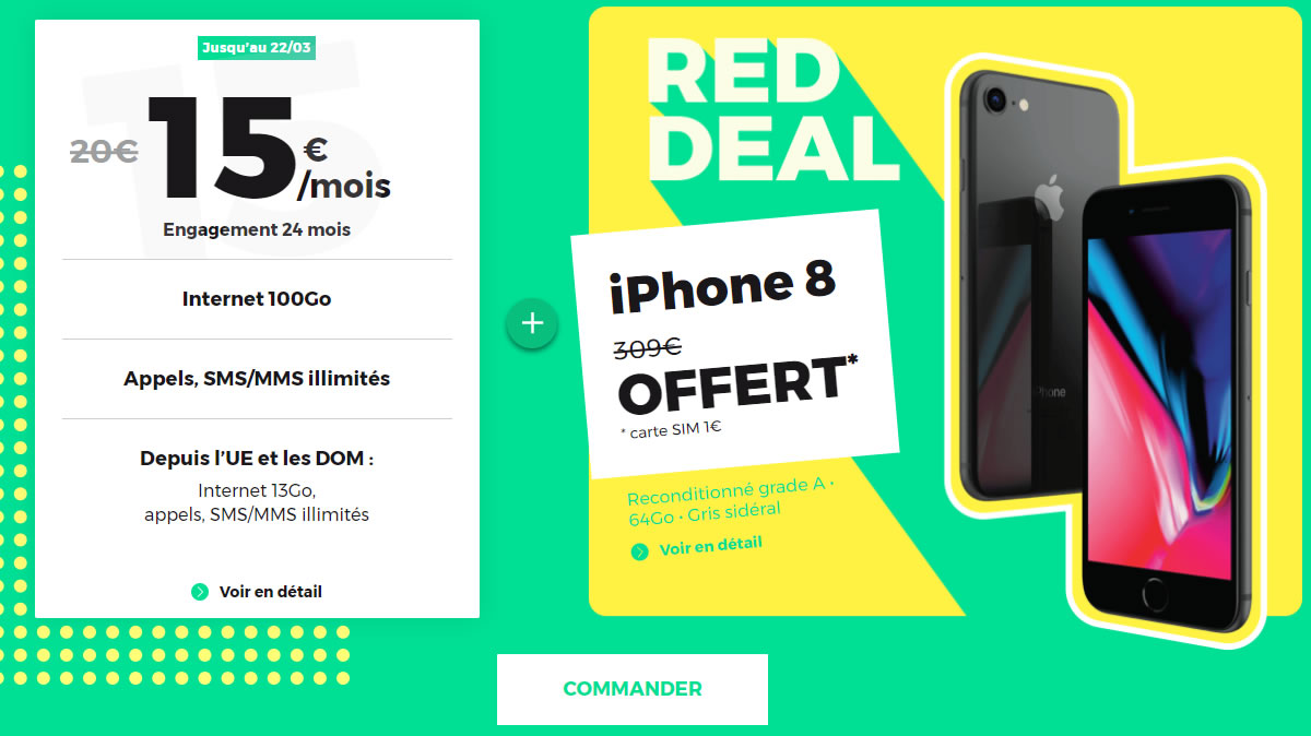 RED offre un iPhone 8 avec un forfait 100Go à petit prix, ça vous intéresse ?