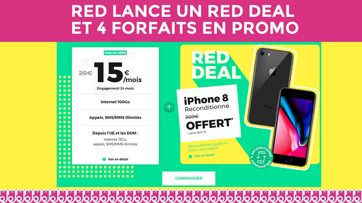 Retour du RED Deal 100Go avec un iPhone 8 offert et 4 nouveaux forfaits illimités  !