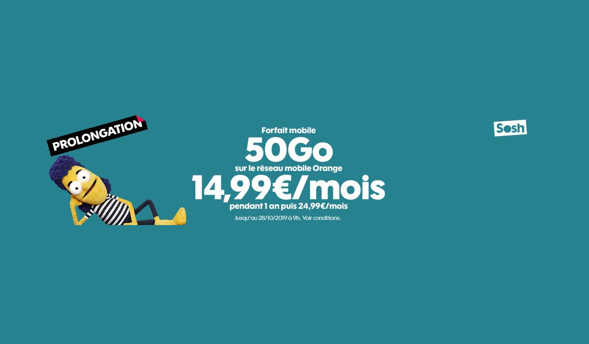 SOSH repousse de 15 jours sa remise de 10€ sur ses forfaits mobiles