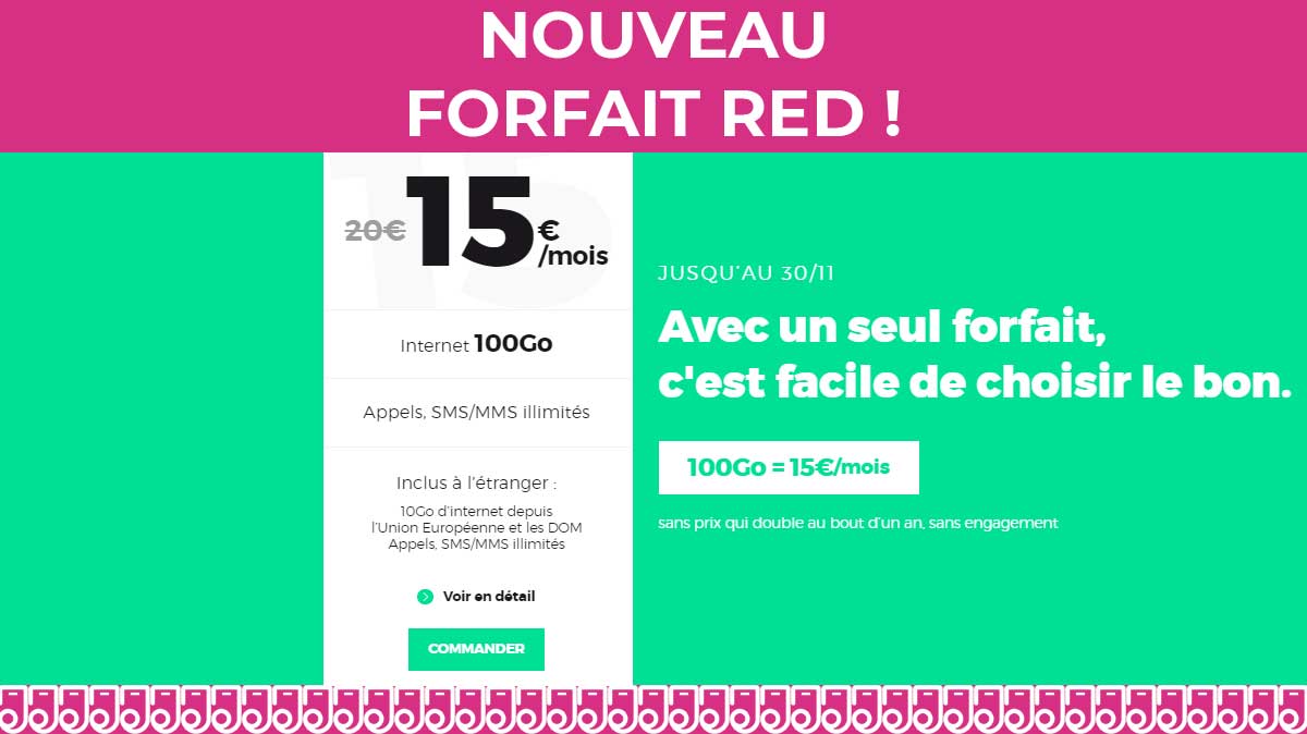 SURPRISE : RED by SFR lance une promo forfait mobile de dernière minute avec 100Go de 4G !
