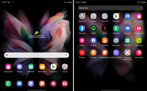 Galaxy Z Fold 3 interface