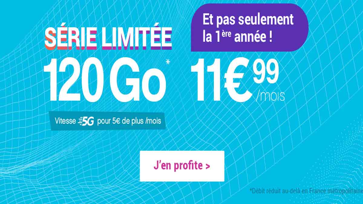 Soldes : un nouveau forfait mobile 120Go à 11.99€ par mois et pas seulement la première année