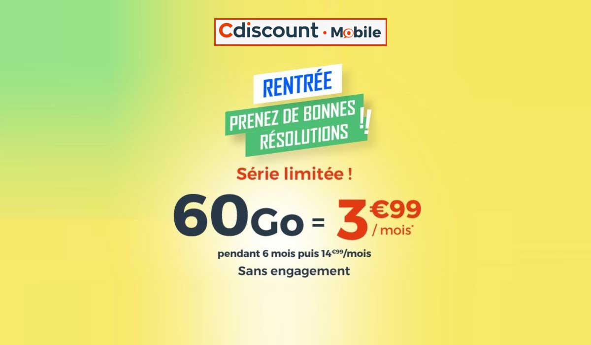 Spéciale Rentrée : Cdiscount Mobile sort un nouveau forfait pas cher à moins de 4 euros !