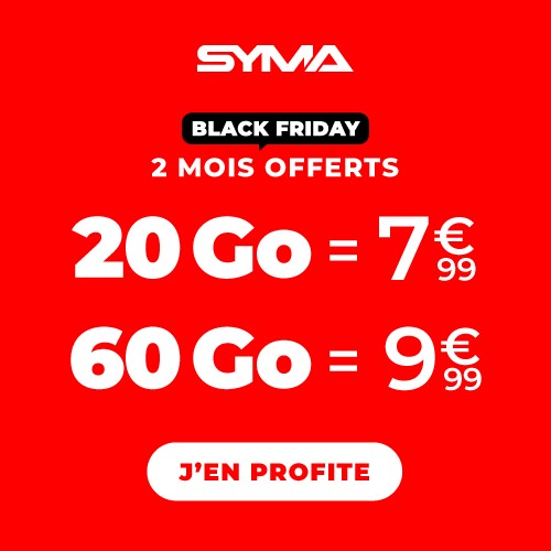promo Syma Mobile 20 et 60Go Black Friday