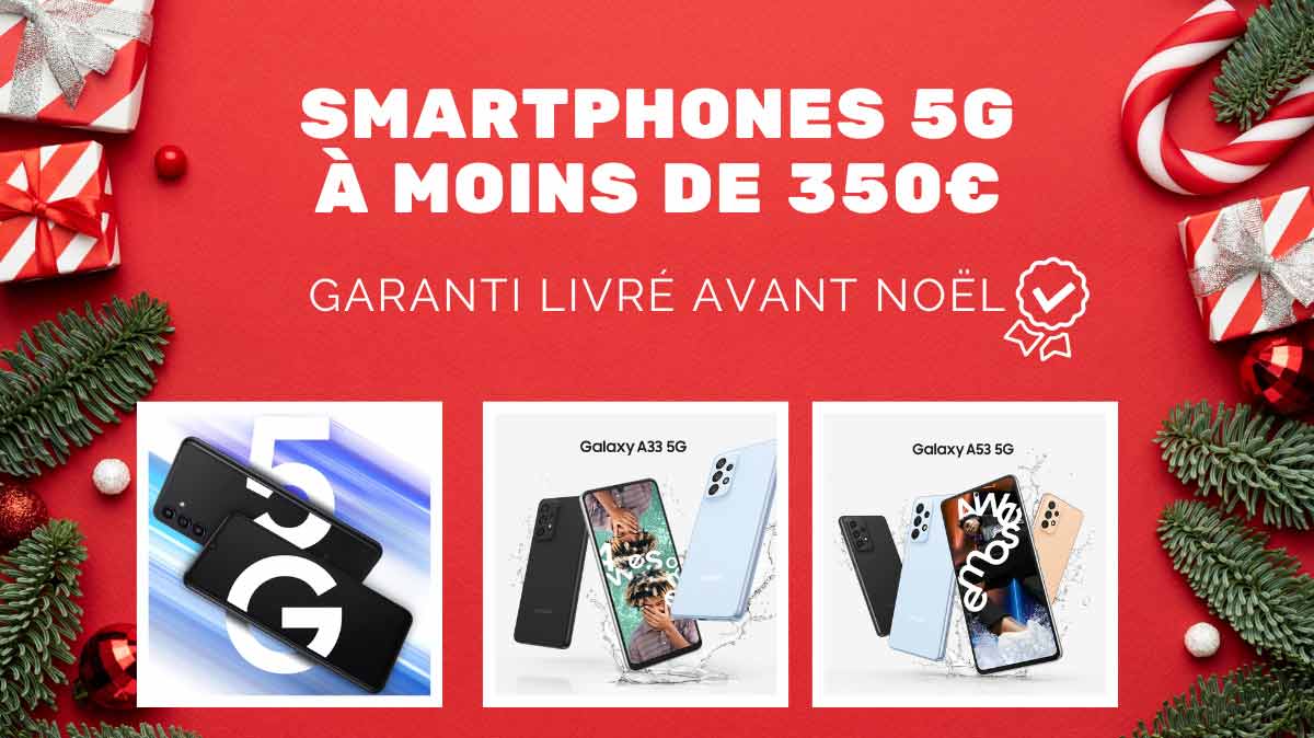 TOP 3 des smartphones 5G à moins de 350€ chez Samsung et garanti livré avant Noël grâce à Amazon