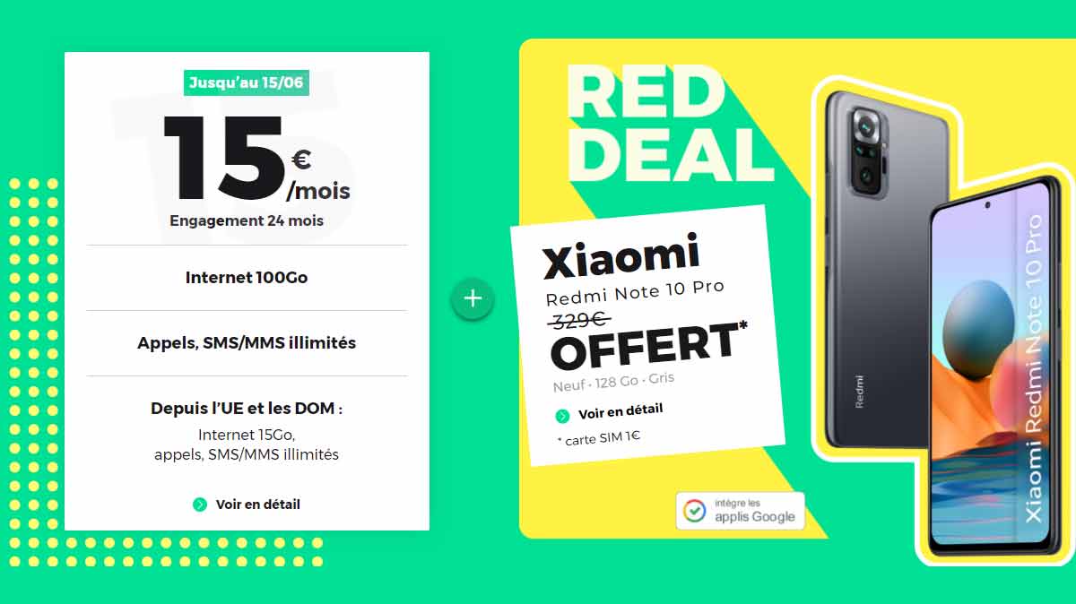 Tic, tac ! Dernière chance d'obtenir un Xiaomi Redmi Note 10 Pro pour 0€ avec un forfait mobile pas cher